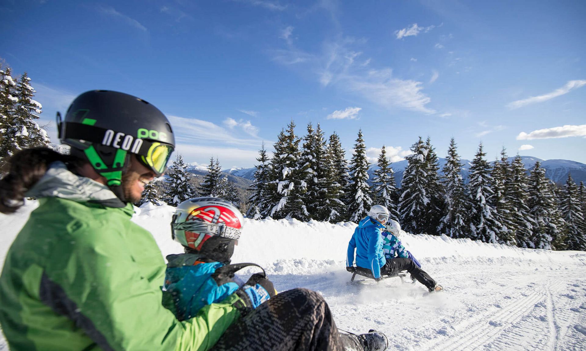 Tobogganing on the Rodengo Alp in South Tyrol